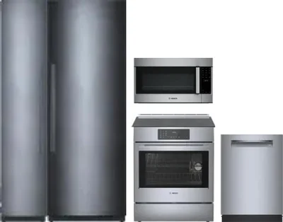 5 Piece Package Includes Refrigerator, Freezer, Range, Microwave And Dishwasher