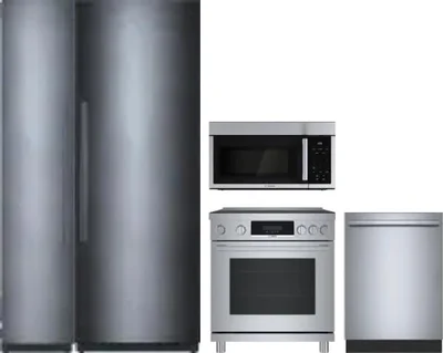 5 Piece Package Includes Refrigerator, Freezer, Range, Microwave And Dishwasher
