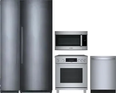 5 Piece Package Includes Refrigerator, Freezer, Range, Microwave And Dishwasher