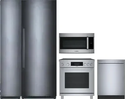 5 Piece Package Includes Refrigerator, Freezer, Range, Microwave And Dishwasher