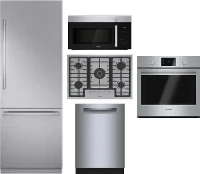 5 Piece Package Includes Refrigerator, Cooktop, Wall Oven, Microwave And Dishwasher