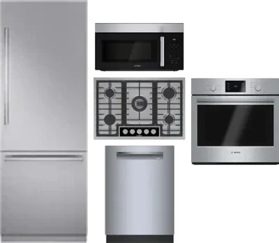 5 Piece Package Includes Refrigerator, Cooktop, Wall Oven, Microwave And Dishwasher