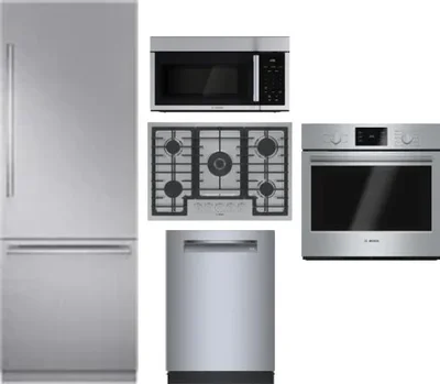 5 Piece Package Includes Refrigerator, Cooktop, Wall Oven, Microwave And Dishwasher