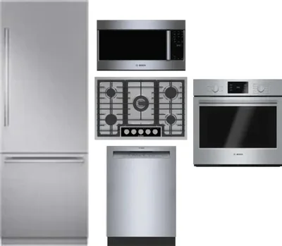5 Piece Package Includes Refrigerator, Cooktop, Wall Oven, Microwave And Dishwasher