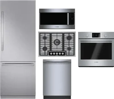 5 Piece Package Includes Refrigerator, Cooktop, Wall Oven, Microwave And Dishwasher