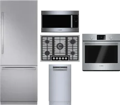 5 Piece Package Includes Refrigerator, Cooktop, Wall Oven, Microwave And Dishwasher