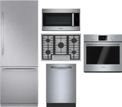 5 Piece Package Includes Refrigerator, Cooktop, Wall Oven, Microwave And Dishwasher