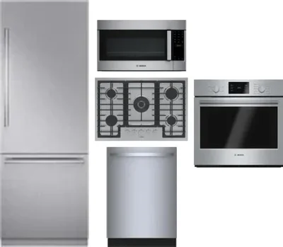 5 Piece Package Includes Refrigerator, Cooktop, Wall Oven, Microwave And Dishwasher
