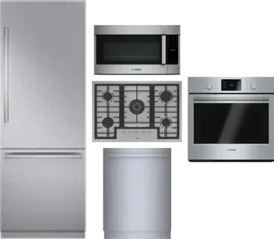5 Piece Package Includes Refrigerator, Cooktop, Wall Oven, Microwave And Dishwasher