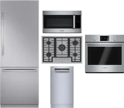 5 Piece Package Includes Refrigerator, Cooktop, Wall Oven, Microwave And Dishwasher