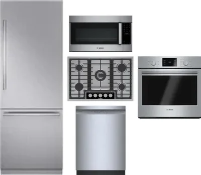 5 Piece Package Includes Refrigerator, Cooktop, Wall Oven, Microwave And Dishwasher
