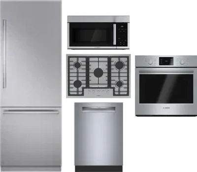 5 Piece Package Includes Refrigerator, Cooktop, Wall Oven, Microwave And Dishwasher