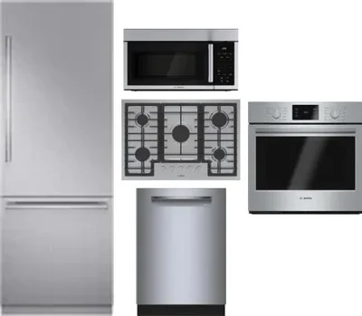 5 Piece Package Includes Refrigerator, Cooktop, Wall Oven, Microwave And Dishwasher