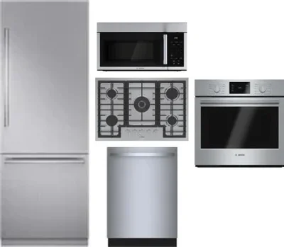 5 Piece Package Includes Refrigerator, Cooktop, Wall Oven, Microwave And Dishwasher