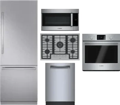 5 Piece Package Includes Refrigerator, Cooktop, Wall Oven, Microwave And Dishwasher