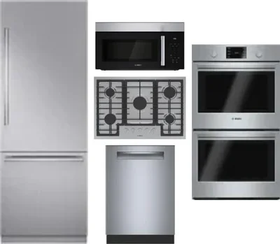 5 Piece Package Includes Refrigerator, Cooktop, Wall Oven, Microwave And Dishwasher