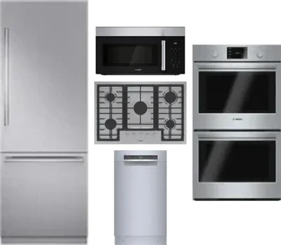 5 Piece Package Includes Refrigerator, Cooktop, Wall Oven, Microwave And Dishwasher