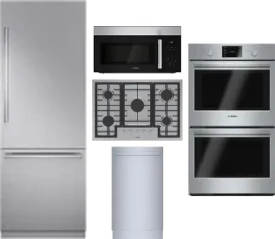 5 Piece Package Includes Refrigerator, Cooktop, Wall Oven, Microwave And Dishwasher