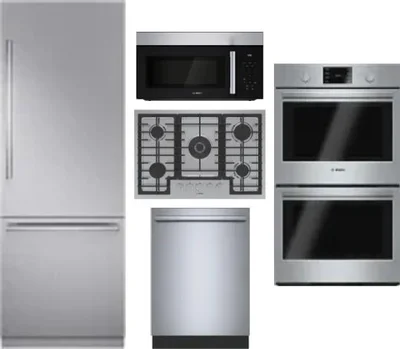 5 Piece Package Includes Refrigerator, Cooktop, Wall Oven, Microwave And Dishwasher