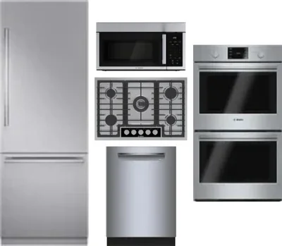 5 Piece Package Includes Refrigerator, Cooktop, Wall Oven, Microwave And Dishwasher