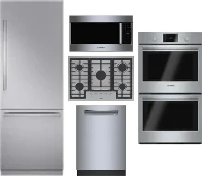 5 Piece Package Includes Refrigerator, Cooktop, Wall Oven, Microwave And Dishwasher