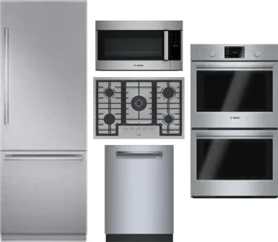 5 Piece Package Includes Refrigerator, Cooktop, Wall Oven, Microwave And Dishwasher