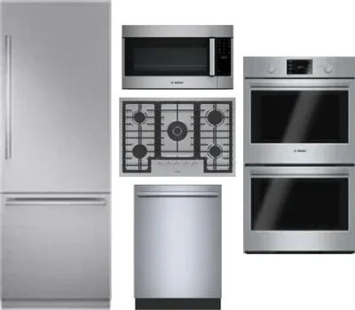 5 Piece Package Includes Refrigerator, Cooktop, Wall Oven, Microwave And Dishwasher