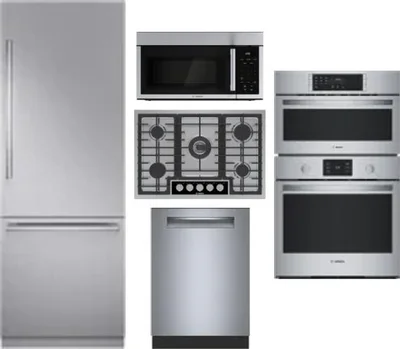 5 Piece Package Includes Refrigerator, Cooktop, Wall Oven, Microwave And Dishwasher