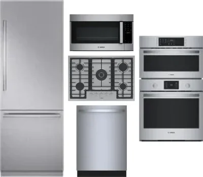 5 Piece Package Includes Refrigerator, Cooktop, Wall Oven, Microwave And Dishwasher