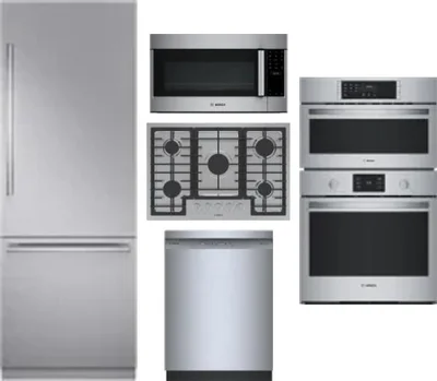 5 Piece Package Includes Refrigerator, Cooktop, Wall Oven, Microwave And Dishwasher