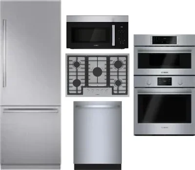 5 Piece Package Includes Refrigerator, Cooktop, Wall Oven, Microwave And Dishwasher