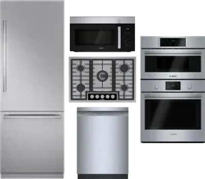5 Piece Package Includes Refrigerator, Cooktop, Wall Oven, Microwave And Dishwasher
