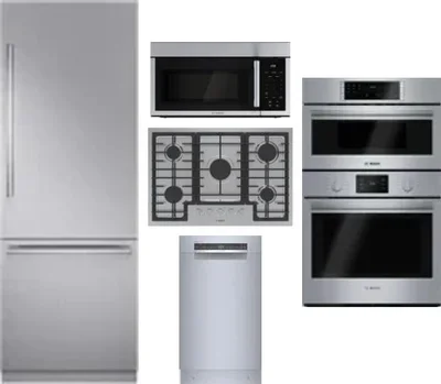 5 Piece Package Includes Refrigerator, Cooktop, Wall Oven, Microwave And Dishwasher