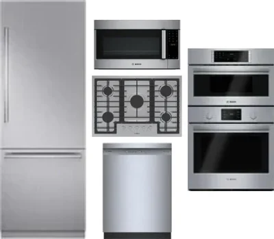 5 Piece Package Includes Refrigerator, Cooktop, Wall Oven, Microwave And Dishwasher