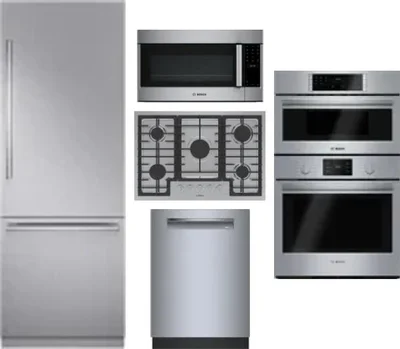 5 Piece Package Includes Refrigerator, Cooktop, Wall Oven, Microwave And Dishwasher