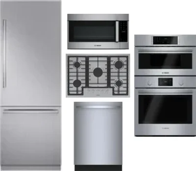 5 Piece Package Includes Refrigerator, Cooktop, Wall Oven, Microwave And Dishwasher