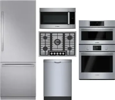5 Piece Package Includes Refrigerator, Cooktop, Wall Oven, Microwave And Dishwasher
