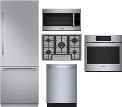 5 Piece Package Includes Refrigerator, Cooktop, Wall Oven, Microwave And Dishwasher