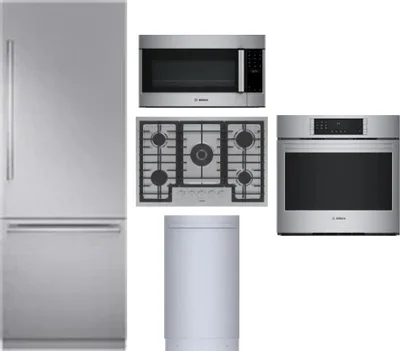 5 Piece Package Includes Refrigerator, Cooktop, Wall Oven, Microwave And Dishwasher