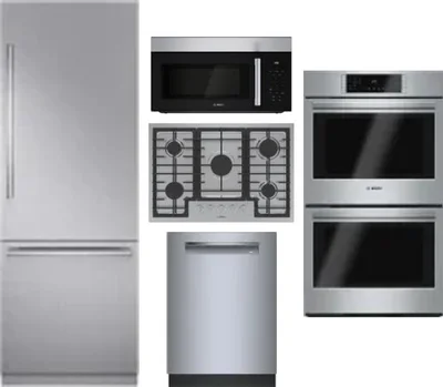 5 Piece Package Includes Refrigerator, Cooktop, Wall Oven, Microwave And Dishwasher
