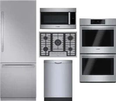5 Piece Package Includes Refrigerator, Cooktop, Wall Oven, Microwave And Dishwasher