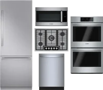 5 Piece Package Includes Refrigerator, Cooktop, Wall Oven, Microwave And Dishwasher