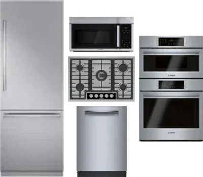 5 Piece Package Includes Refrigerator, Cooktop, Wall Oven, Microwave And Dishwasher