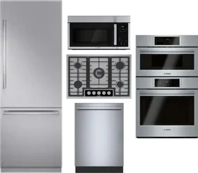 5 Piece Package Includes Refrigerator, Cooktop, Wall Oven, Microwave And Dishwasher