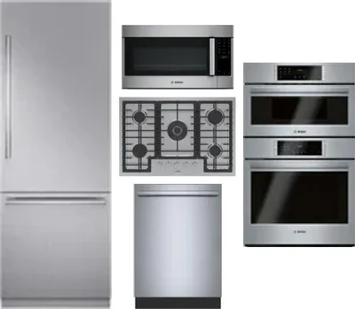 5 Piece Package Includes Refrigerator, Cooktop, Wall Oven, Microwave And Dishwasher