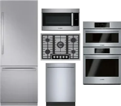 5 Piece Package Includes Refrigerator, Cooktop, Wall Oven, Microwave And Dishwasher
