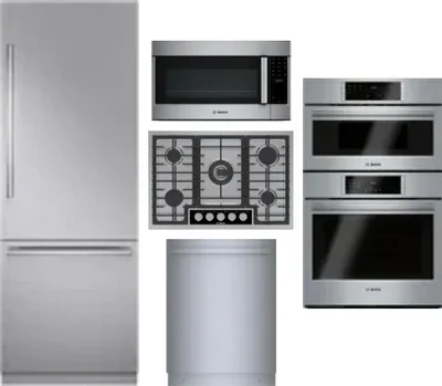 5 Piece Package Includes Refrigerator, Cooktop, Wall Oven, Microwave And Dishwasher