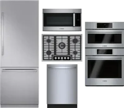 5 Piece Package Includes Refrigerator, Cooktop, Wall Oven, Microwave And Dishwasher