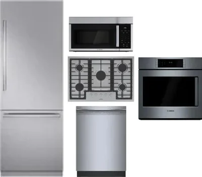 5 Piece Package Includes Refrigerator, Cooktop, Wall Oven, Microwave And Dishwasher
