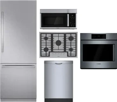 5 Piece Package Includes Refrigerator, Cooktop, Wall Oven, Microwave And Dishwasher